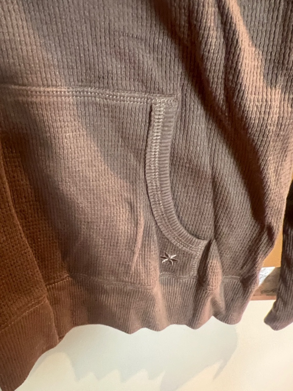 So Wear It Declare It Brown Hooded V-Neck Pullover - Picture 3 of 7